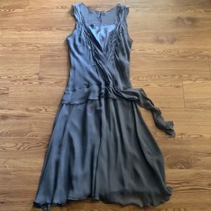 100% Silk Chiffon 1920s Drop Waist Dress with slip lining from Hype, Small